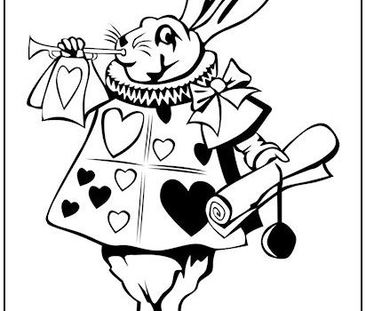 Alice in Wonderland Rabbit Coloring Page