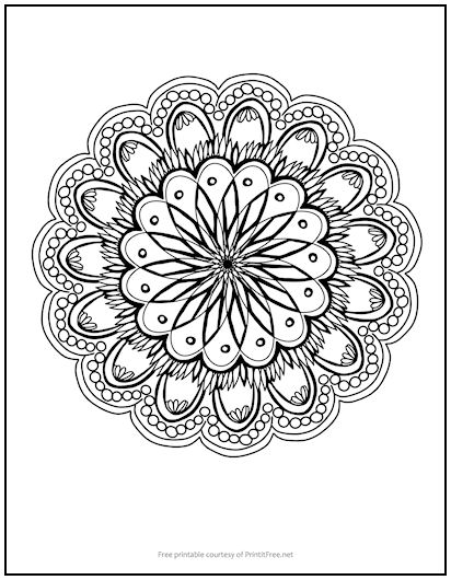 Chrysanthemum Mandala Coloring Page