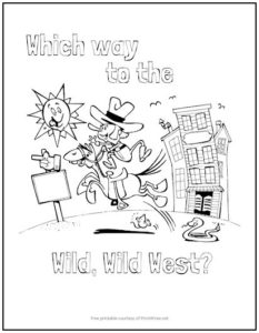 Wild West Cowboy Coloring Page | Print it Free
