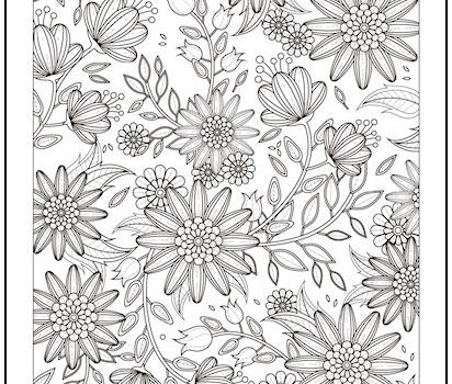 Daisies and Tulips Coloring Page