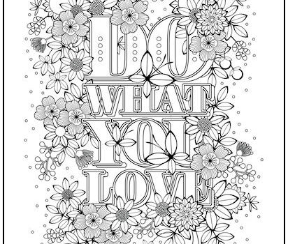 Do What You Love Coloring Page