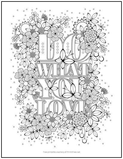 Do What You Love Coloring Page