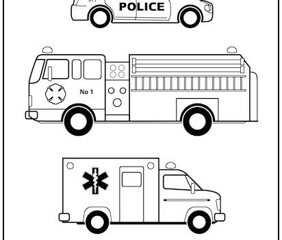 Emergency Vehicles Coloring Page