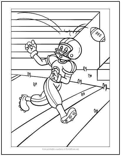 Boy Playing Football Coloring Page