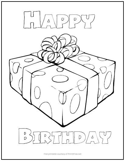 Happy Birthday Coloring Page
