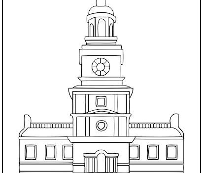 Independence Hall Coloring Page