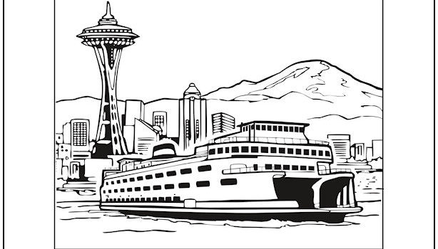Seattle Washington Coloring Page