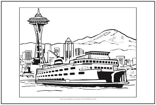 Seattle Washington Coloring Page