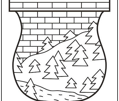 Pine Trees Coat of Arms Coloring Page