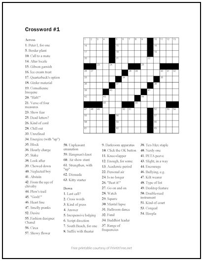Crossword Puzzle #1