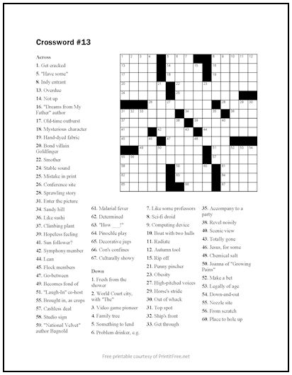 Crossword Puzzle #13