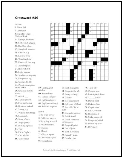 Crossword Puzzle #16