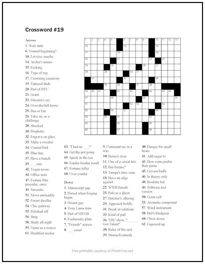 Crossword Puzzle #19