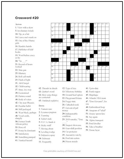Crossword Puzzle #20
