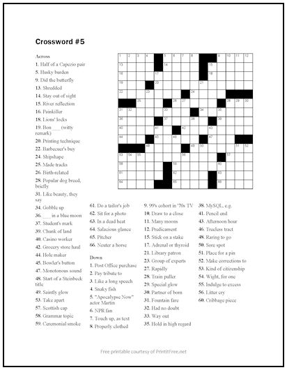 Crossword Puzzle #5