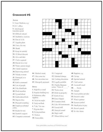 Crossword Puzzle #6