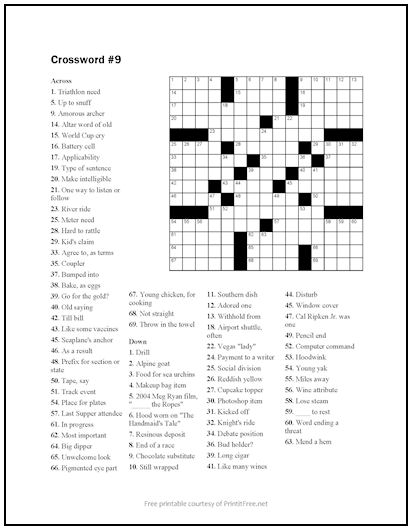 Crossword Puzzle #9