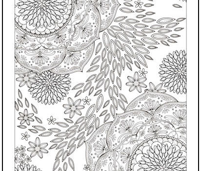 Floating Flowers Coloring Page