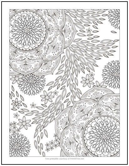 Floating Flowers Coloring Page