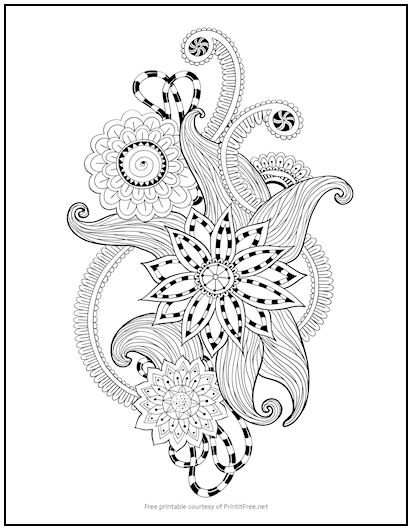 Floral Corsage Coloring Page