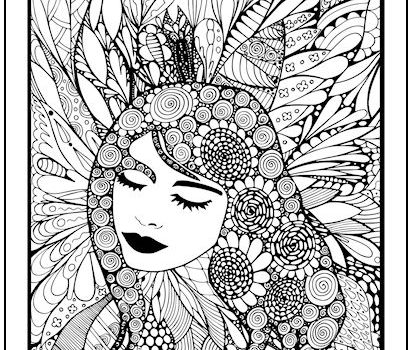 Floral Woman Coloring Page