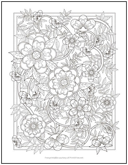 Flower Vines Coloring Page