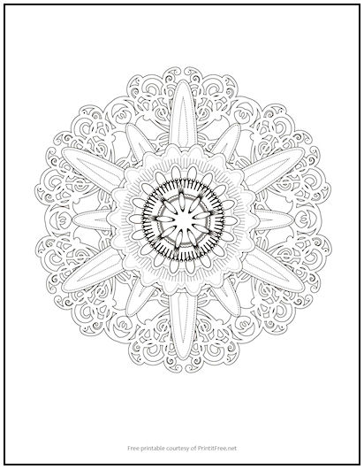 Fretwork Mandala Coloring Page