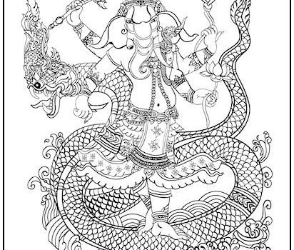 Hindu Elephant God Coloring Page