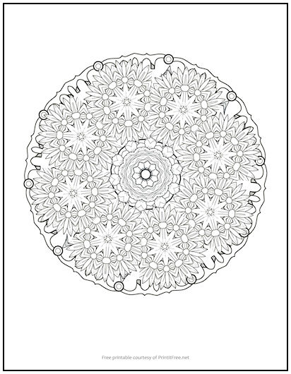 Kaleidoscope Mandala Coloring Page