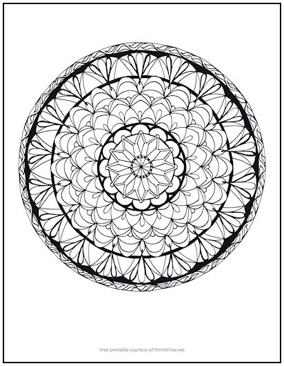 Layers of Petals Mandala Coloring Page