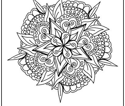 Leafy Star Mandala Coloring Page