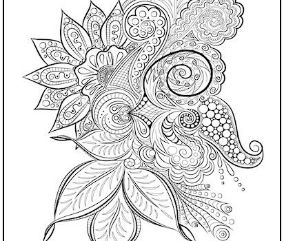 Paisley Floral Coloring Page