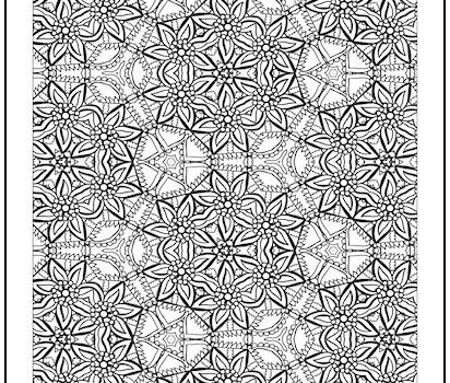 Repeating Posies Coloring Page