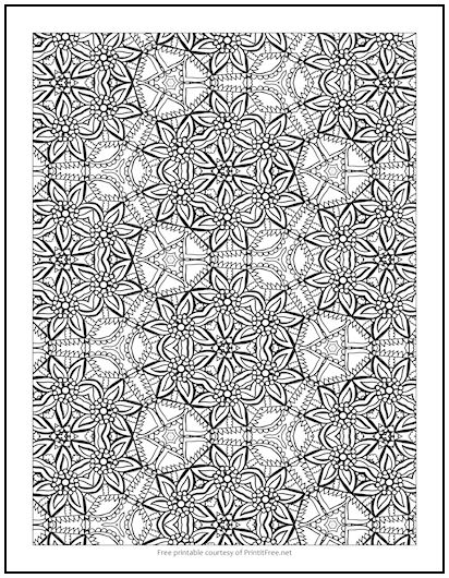 Repeating Posies Coloring Page