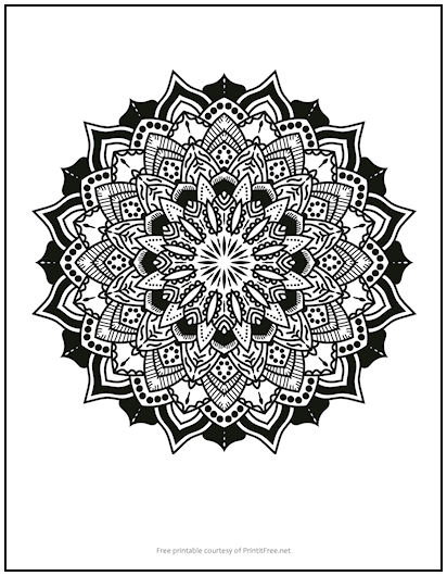 Sparkling Flower Mandala Coloring Page