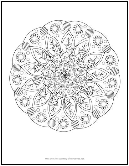 Springtime Mandala Coloring Page