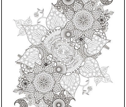 Steampunk Floral Coloring Page