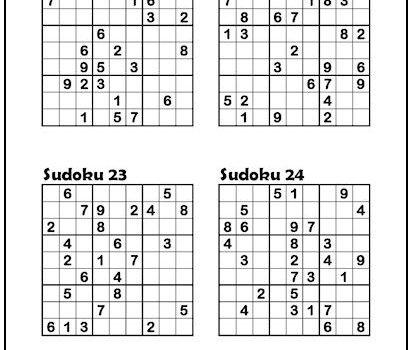 Sudoku Puzzles #21-24 (Easy)