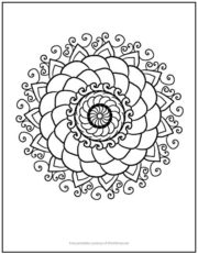 Swirly Mandala Coloring Page | Print it Free