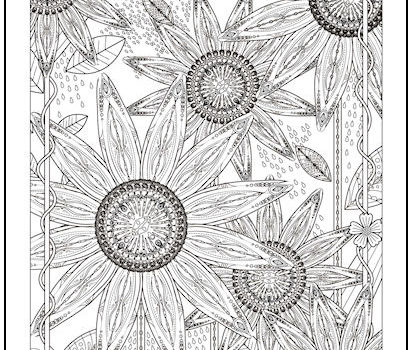 Tribal Flowers Coloring Page