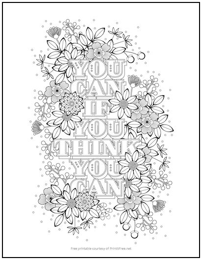 “You Can” Quote Coloring Page | Print it Free