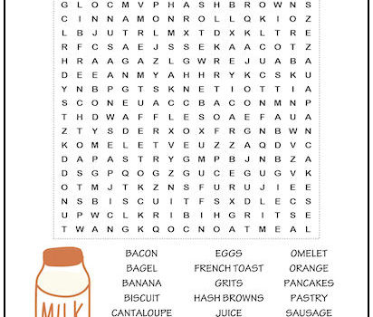 Breakfast Time Word Search Puzzle
