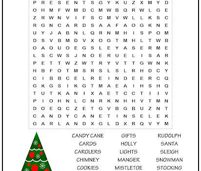 Christmas Word Search Puzzle