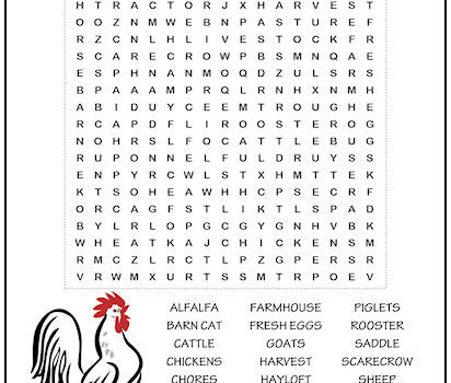 Farm Life Word Search Puzzle