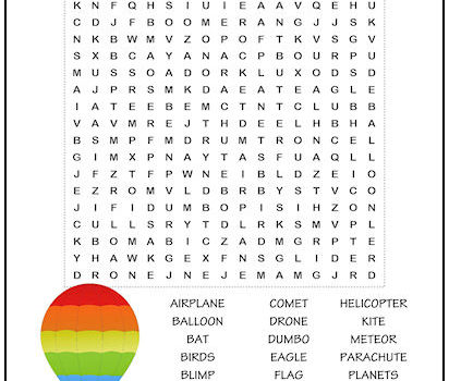 Flying High Word Search Puzzle