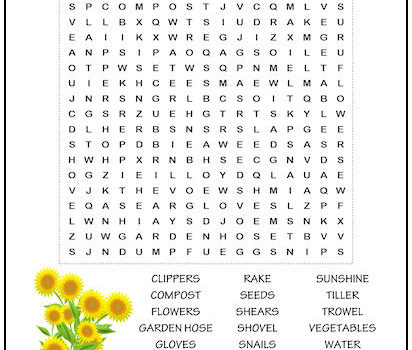 Gardening Word Search Puzzle