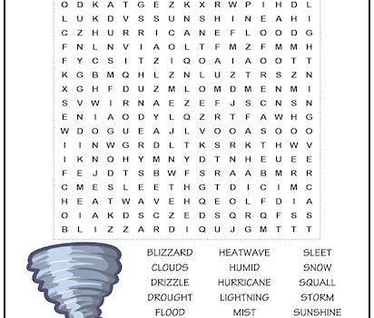 Weather Word Search Puzzle