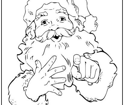 Jolly Santa Christmas Coloring Page