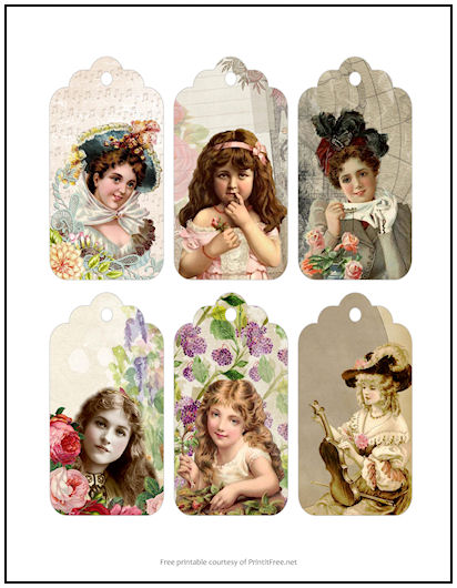 Victorian Ladies Gift Tags