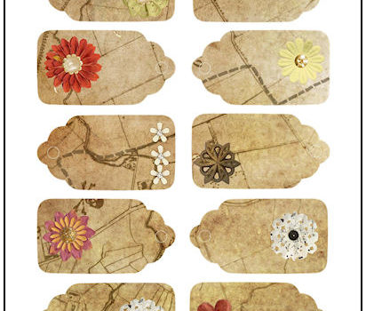 Vintage Flowers Gift Tags